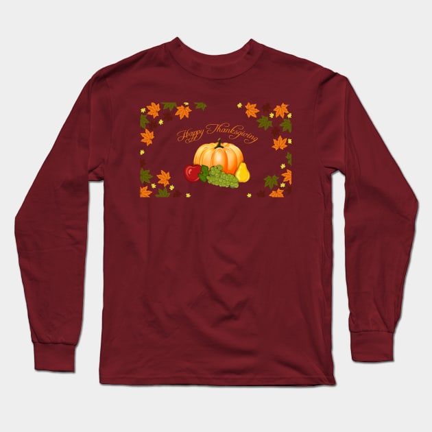 Happy Thanksgiving Long Sleeve T-Shirt by Joe_tamponi